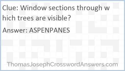 Window sections through which trees are visible? Answer