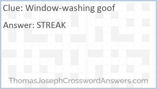 Window-washing goof Answer