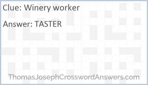 Winery worker Answer