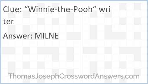 “Winnie-the-Pooh” writer Answer
