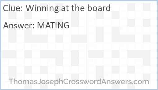 Winning at the board Answer