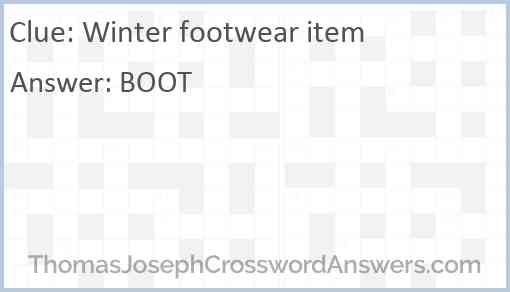 Winter footwear item Answer