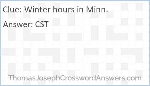 Winter hours in Minn. Answer