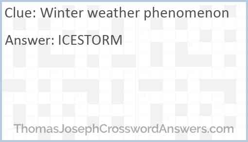 Winter weather phenomenon Answer