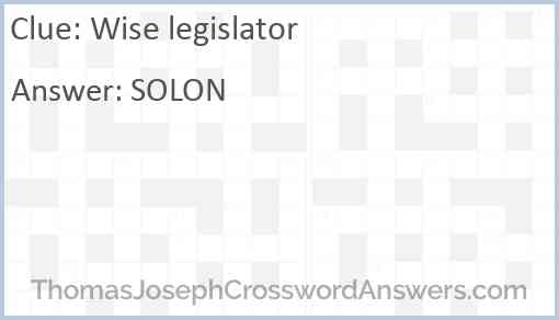 Wise legislator Answer