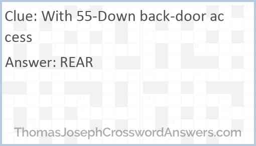 With 55-Down back-door access Answer