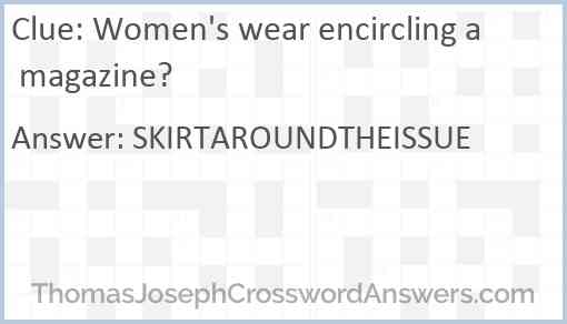 Women's wear encircling a magazine? Answer