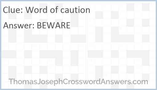 Word of caution Answer