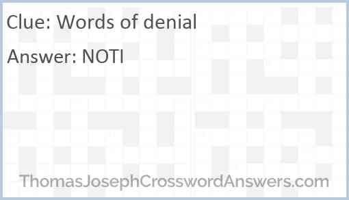 Words of denial Answer