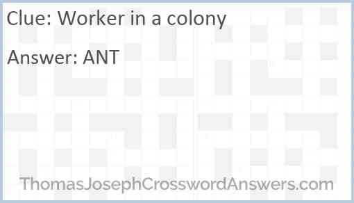 Worker in a colony Answer