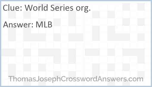 World Series org. Answer