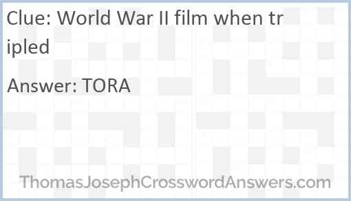 World War II film when tripled Answer