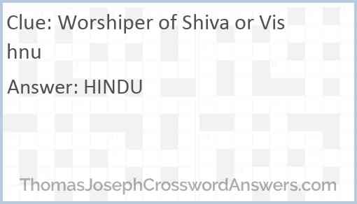 Worshiper of Shiva or Vishnu Answer