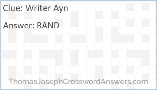 Writer Ayn Answer