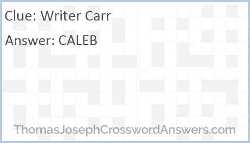 Writer Carr Answer