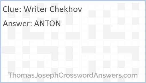 Writer Chekhov Answer