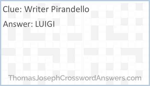 Writer Pirandello Answer