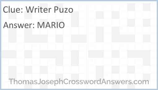 Writer Puzo Answer