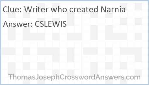 Writer who created Narnia Answer