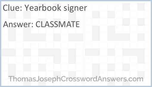 Yearbook signer Answer