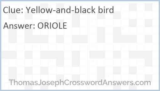 Yellow-and-black bird Answer