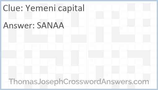 Yemeni capital Answer