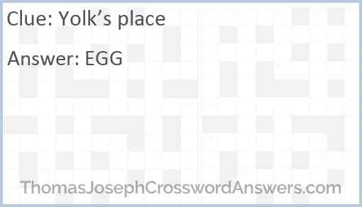 Yolk’s place Answer