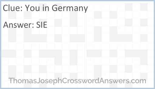 You in Germany Answer