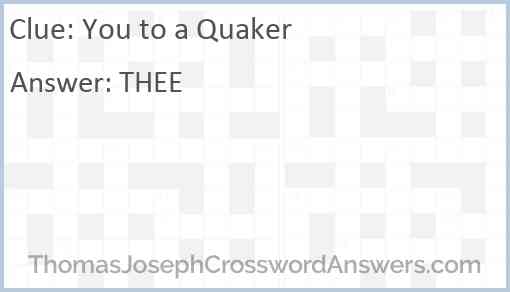 You to a Quaker Answer