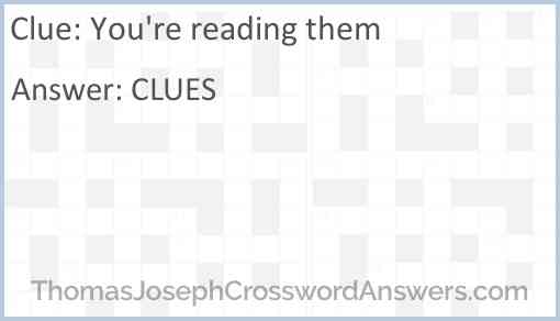 You’re reading them Answer