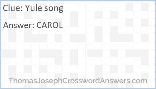 Yule song Answer