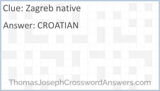 Zagreb native Answer