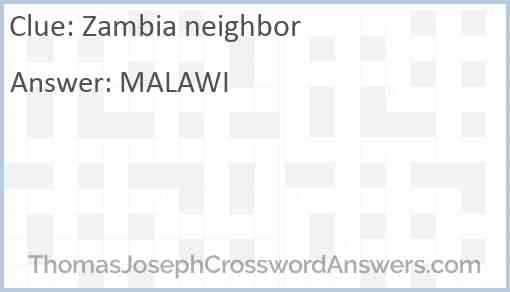 Zambia neighbor Answer
