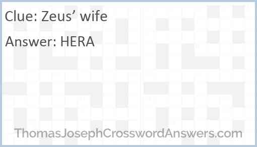 Zeus’ wife Answer